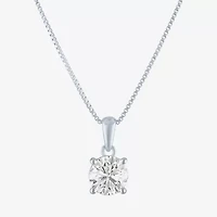 Si2-I1/G-H Womens 1 CT. T.W. Lab Grown White Diamond Sterling Silver Round 18 Inch Pendant Necklace