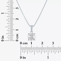 Si2-I1/G-H Womens 1 CT. T.W. Lab Grown White Diamond Sterling Silver Round 18 Inch Pendant Necklace