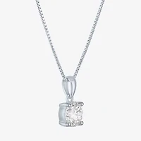 Si2-I1/G-H Womens 1 CT. T.W. Lab Grown White Diamond Sterling Silver Round 18 Inch Pendant Necklace
