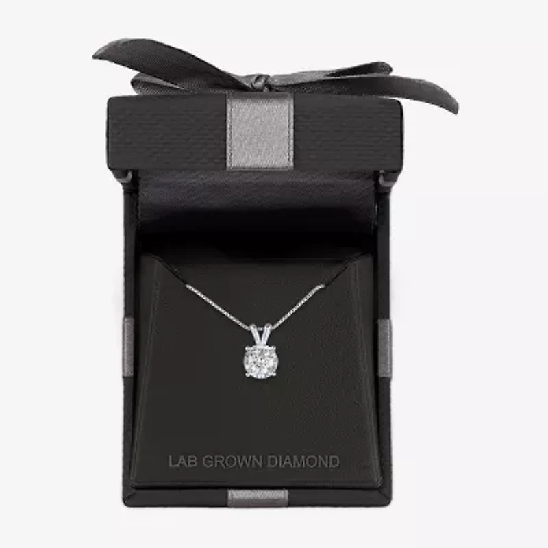 Si2-I1/G-H Womens 1/2 CT. T.W. Lab Grown White Diamond Sterling Silver 18 Inch Pendant Necklace