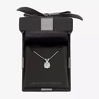 Si2-I1/G-H Womens 1/2 CT. T.W. Lab Grown White Diamond Sterling Silver 18 Inch Pendant Necklace