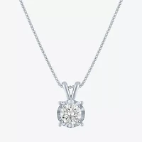 Si2-I1/G-H Womens 1/2 CT. T.W. Lab Grown White Diamond Sterling Silver 18 Inch Pendant Necklace