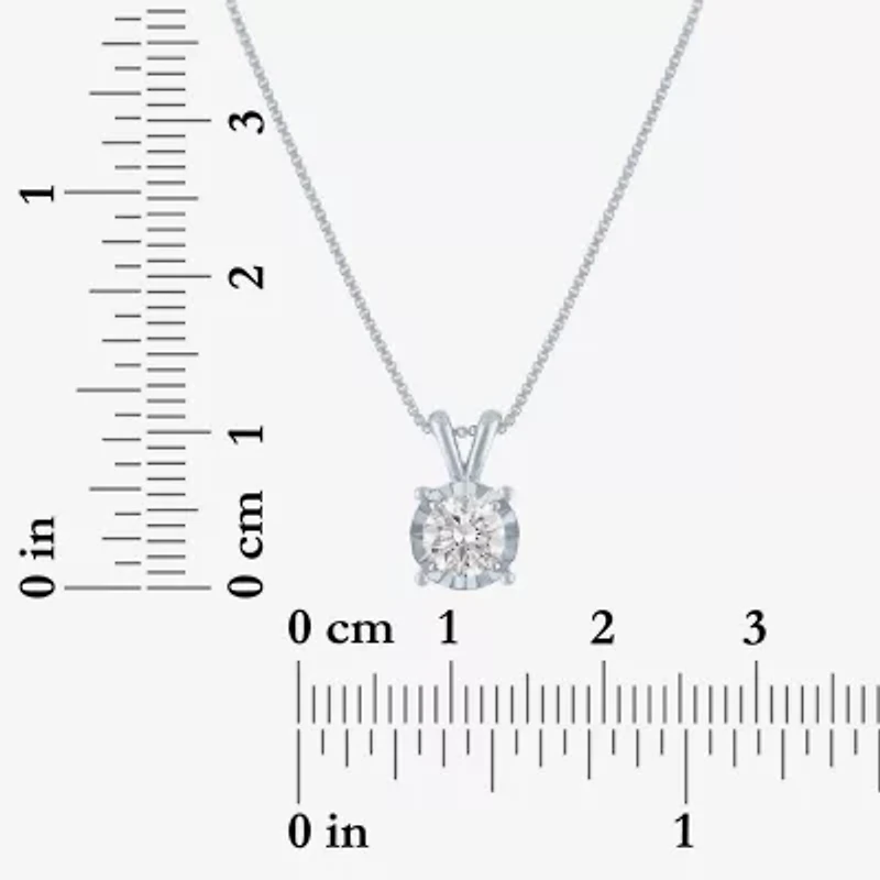 Si2-I1/G-H Womens 1/2 CT. T.W. Lab Grown White Diamond Sterling Silver 18 Inch Pendant Necklace