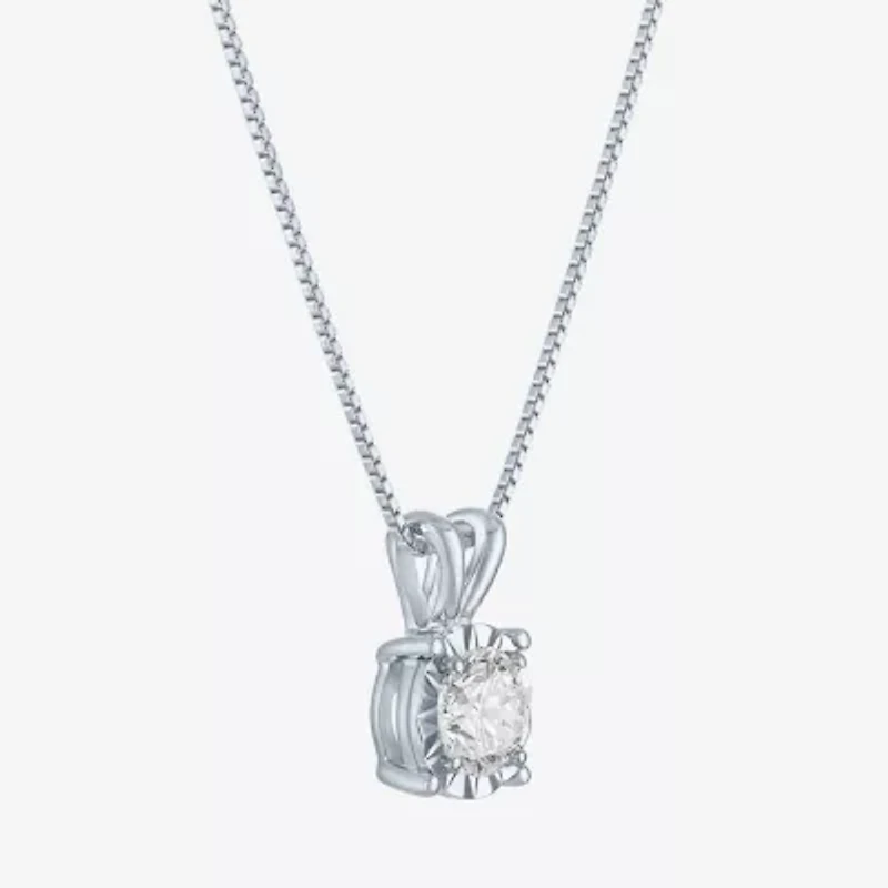 Si2-I1/G-H Womens 1/2 CT. T.W. Lab Grown White Diamond Sterling Silver 18 Inch Pendant Necklace