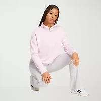 adidas Womens Mock Neck Long Sleeve Active Quarter-Zip Pullover