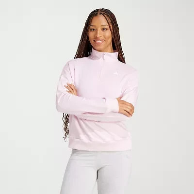 adidas Womens Mock Neck Long Sleeve Active Quarter-Zip Pullover