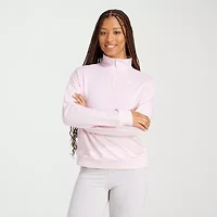 adidas Womens Mock Neck Long Sleeve Active Quarter-Zip Pullover