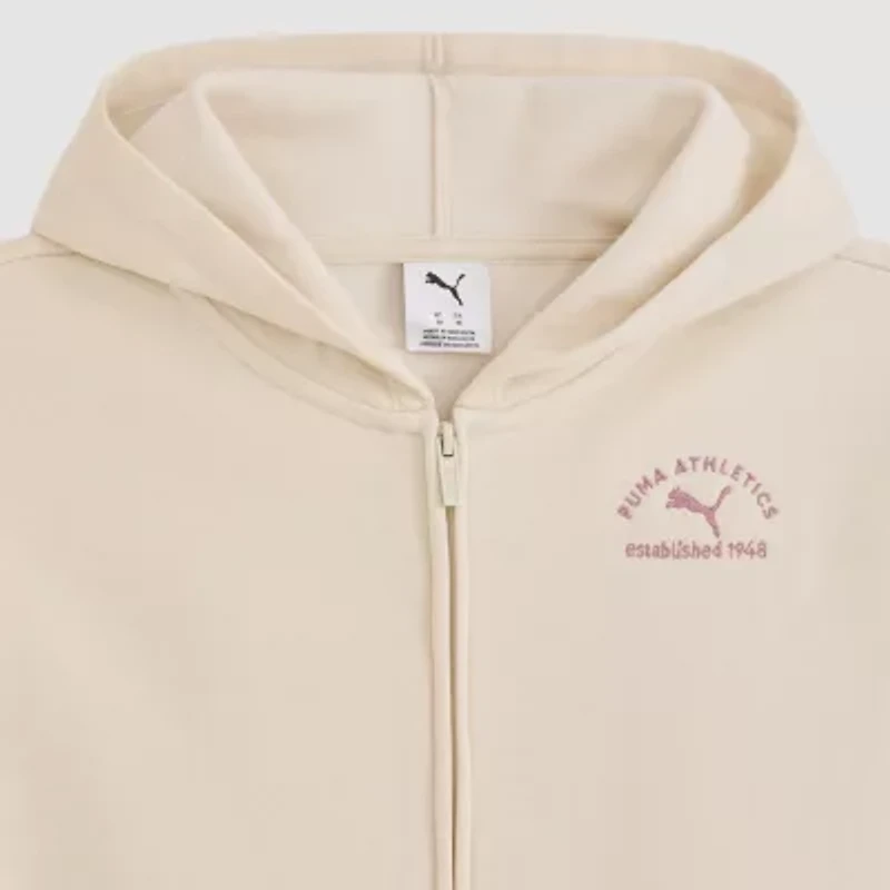 PUMA Big Kid Girls Long Sleeve Fleece Zipper Active Hoodie