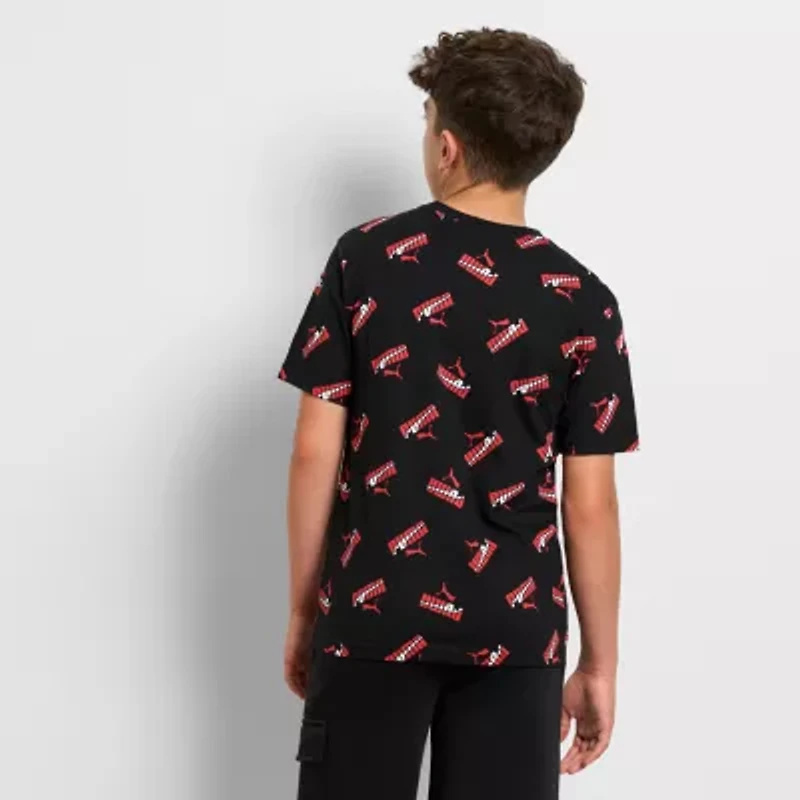 PUMA Big Kid Boys Crew Neck Short Sleeve Regular Fit Graphic T-Shirt