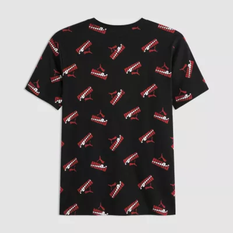 PUMA Big Kid Boys Crew Neck Short Sleeve Regular Fit Graphic T-Shirt