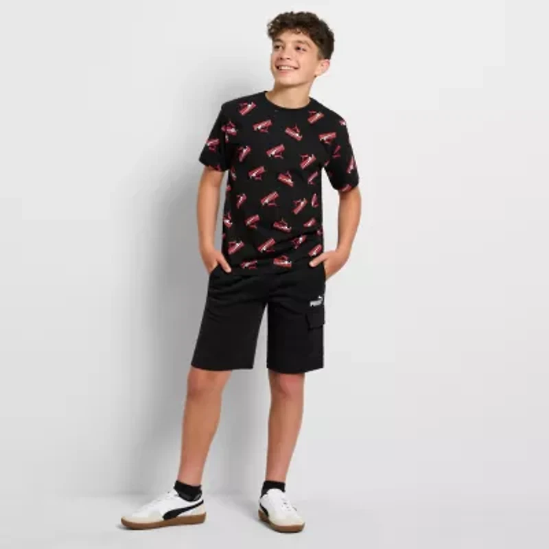 PUMA Big Kid Boys Crew Neck Short Sleeve Regular Fit Graphic T-Shirt