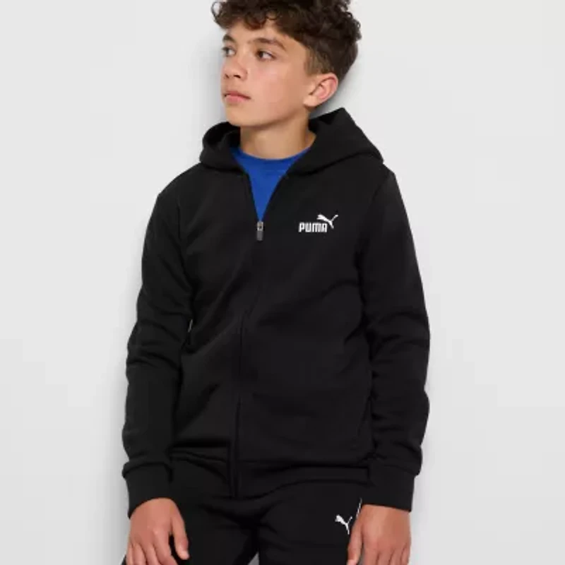 PUMA Big Kid Boys Long Sleeve Fleece Zipper Active Hoodie