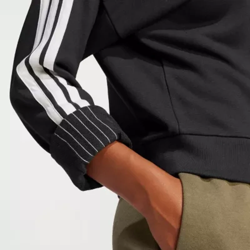 adidas 3 Stripes French Terry V Neck Sweatshirt