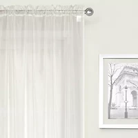 Crystal Sheer Rod Pocket Set of 2 Curtain Panel