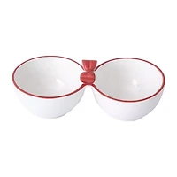 Martha Stewart Holiday Bow Double Snack Serving Bowl