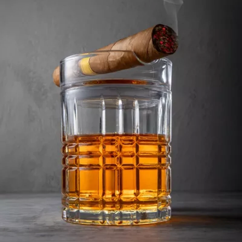 Godinger Silver Whiskey and Rye Double Old Fashioned Cigar Glass Set