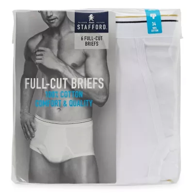 Stafford Full-Cut Mens 6 Pack Briefs 302852