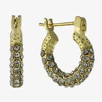 Sparkle Allure Womens Crystal 24K Gold Over Brass 15mm Hoop Earrings