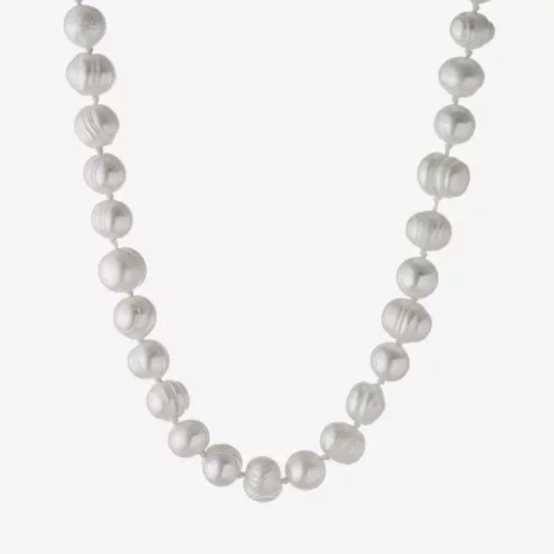 Silver Treasures Womens White 16 Inch Strand Necklace