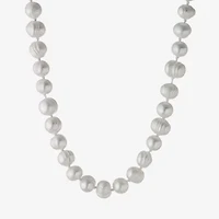 Silver Treasures Womens White 16 Inch Strand Necklace