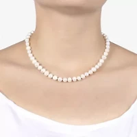 Silver Treasures Womens White 16 Inch Strand Necklace