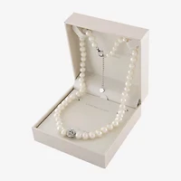 Silver Treasures Womens White 16 Inch Strand Necklace
