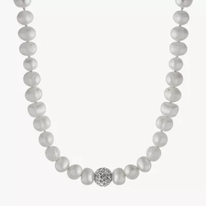 Silver Treasures Womens White 16 Inch Strand Necklace