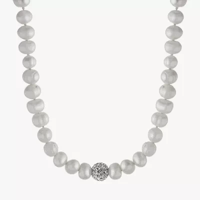 Silver Treasures Womens White 16 Inch Strand Necklace