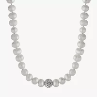 Silver Treasures Womens White 16 Inch Strand Necklace