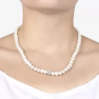Silver Treasures Womens White 16 Inch Strand Necklace