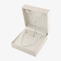 Silver Treasures Womens White 16 Inch Strand Necklace