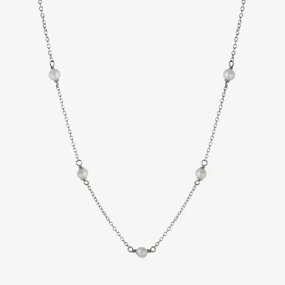Silver Treasures Womens White 16 Inch Strand Necklace