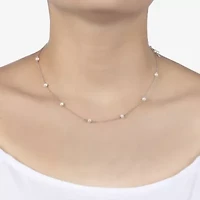 Silver Treasures Womens White 16 Inch Strand Necklace