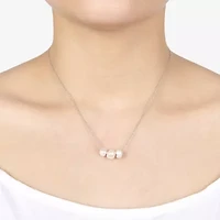 Silver Treasures Womens White Cultured Freshwater Pearl Sterling Silver 16 Inch Pendant Necklace