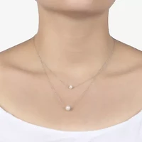 Silver Treasures Womens White 16 Inch Strand Necklace