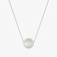 Silver Treasures Womens White Cultured Freshwater Pearl Sterling Silver 18 Inch Pendant Necklace