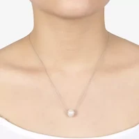 Silver Treasures Womens White Cultured Freshwater Pearl Sterling Silver 18 Inch Pendant Necklace