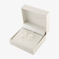 Silver Treasures Cultured Freshwater Pearl Womens White Sterling Silver 15.2mm Hoop Earrings