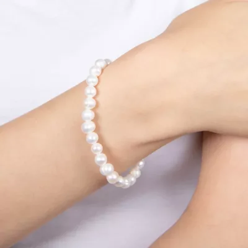 Silver Treasures Cultured Freshwater Pearl Womens White Sterling Silver 2-pc. Jewelry Set