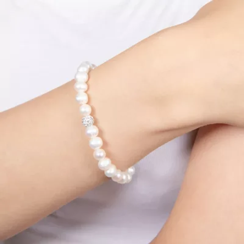 Silver Treasures Cultured Freshwater Pearl Womens White Sterling Silver 2-pc. Jewelry Set