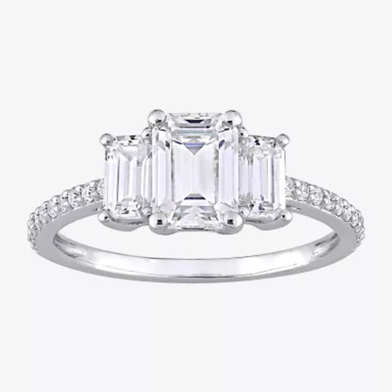 Womens 1 3/4 CT. T.W. Lab Created White Moissanite 10K Gold Engagement Ring