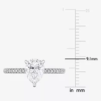 Womens 1/10 CT. T.W. Lab Created White Moissanite 14K Gold Solitaire Engagement Ring