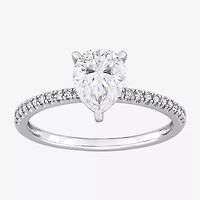 Womens 1/10 CT. T.W. Lab Created White Moissanite 14K Gold Solitaire Engagement Ring