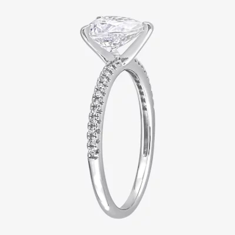 Womens 1/10 CT. T.W. Lab Created White Moissanite 14K Gold Solitaire Engagement Ring