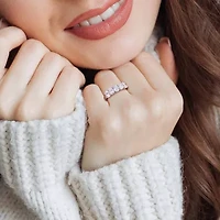 Womens 2MM 2 1/2 CT. T.W. Lab Created White Moissanite 10K Gold Eternity Band