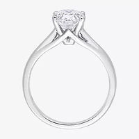 Womens Lab Created White Moissanite 14K Gold Solitaire Engagement Ring