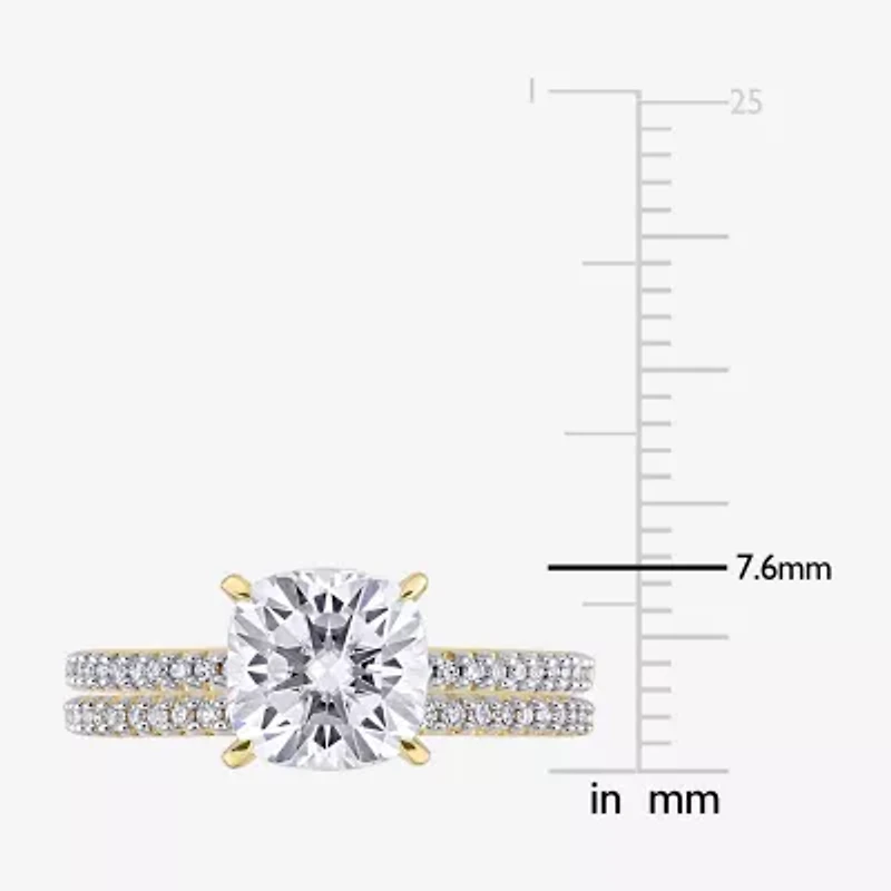 Womens 1/10 CT. T.W. Lab Created White Moissanite 14K Gold Bridal Set