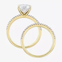 Womens 1/10 CT. T.W. Lab Created White Moissanite 14K Gold Bridal Set