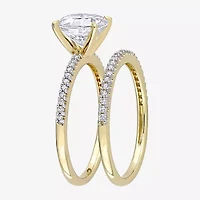 Womens 1/10 CT. T.W. Lab Created White Moissanite 14K Gold Bridal Set