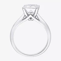 Womens Lab Created White Moissanite 10K Gold Solitaire Engagement Ring